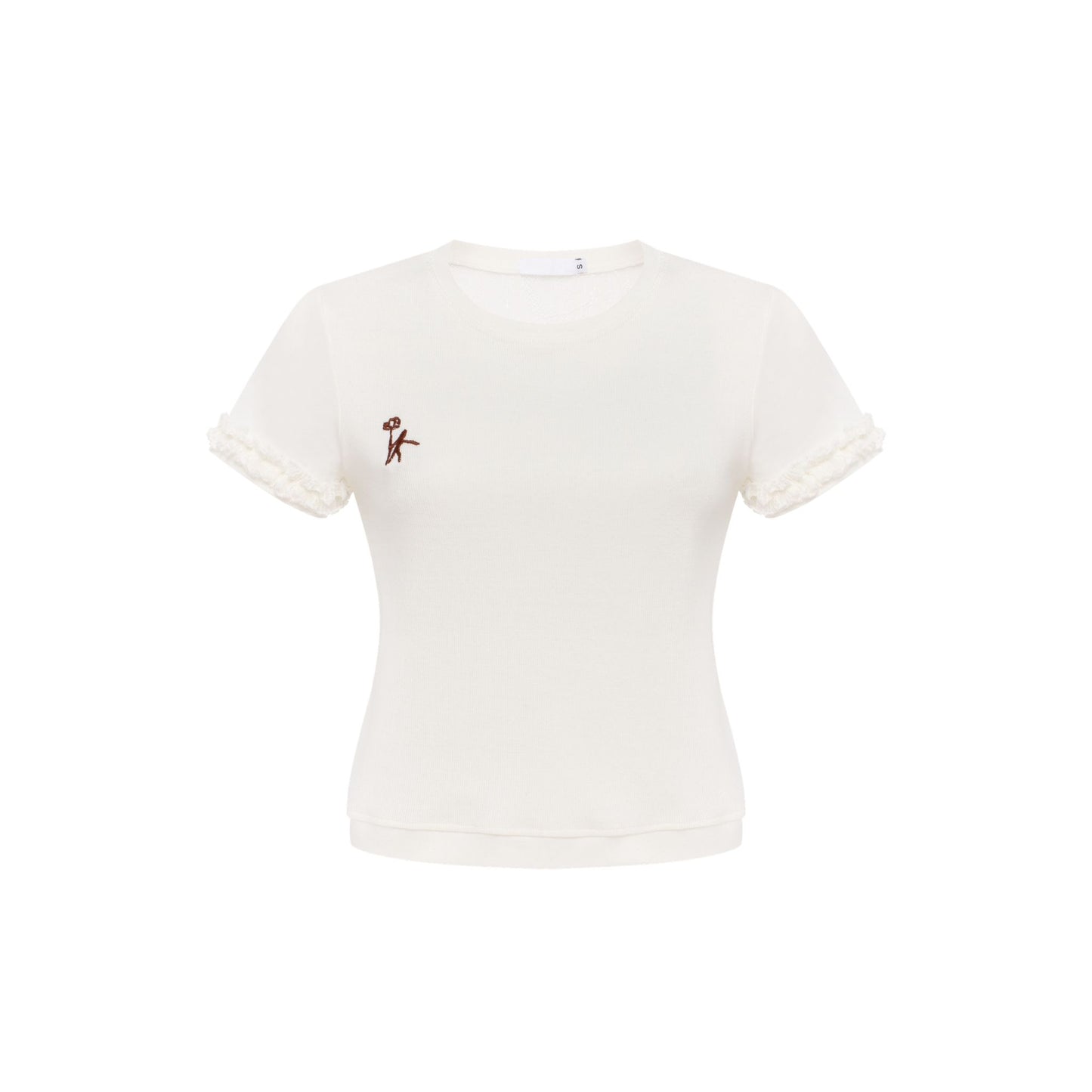 T-Shirt with Bra Imitation in White