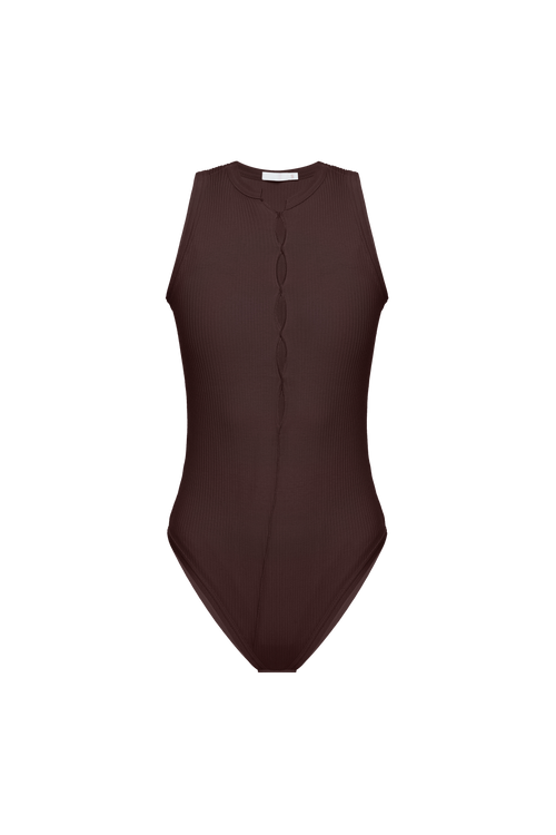 Ripped Bodysuit in Brown