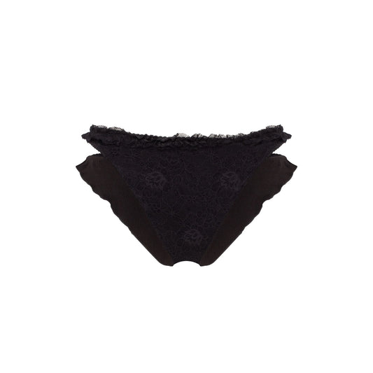 Double Tanga Panties with Lace in Black
