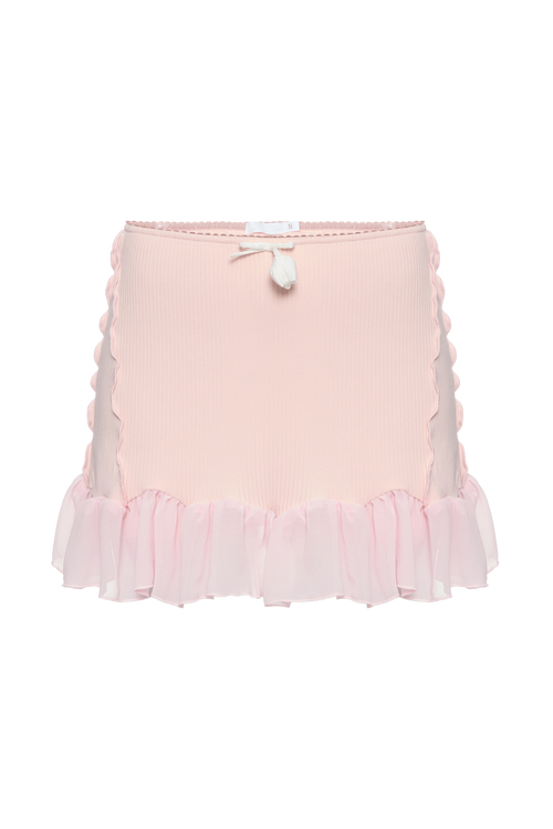Skirt with Ruffles in Pink