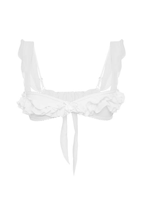 Bralette with Ruffles in White