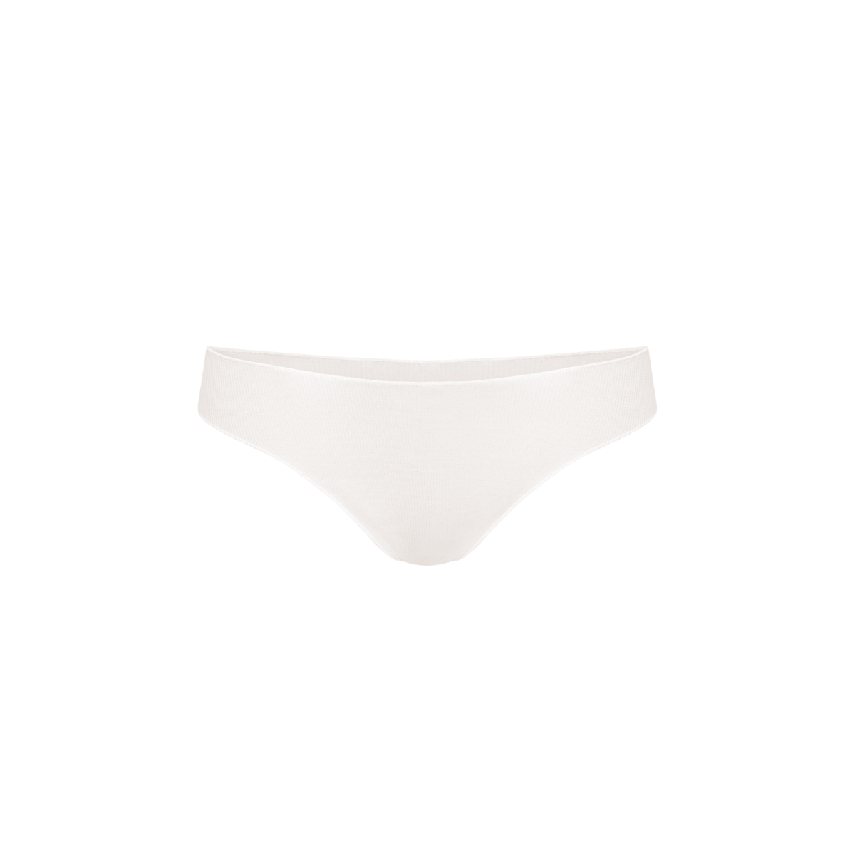 White seamless tanga panties with smooth front and minimal coverage