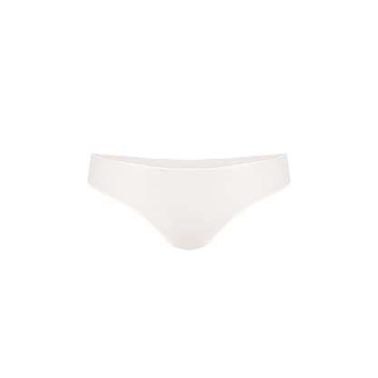 White seamless tanga panties with smooth front and minimal coverage