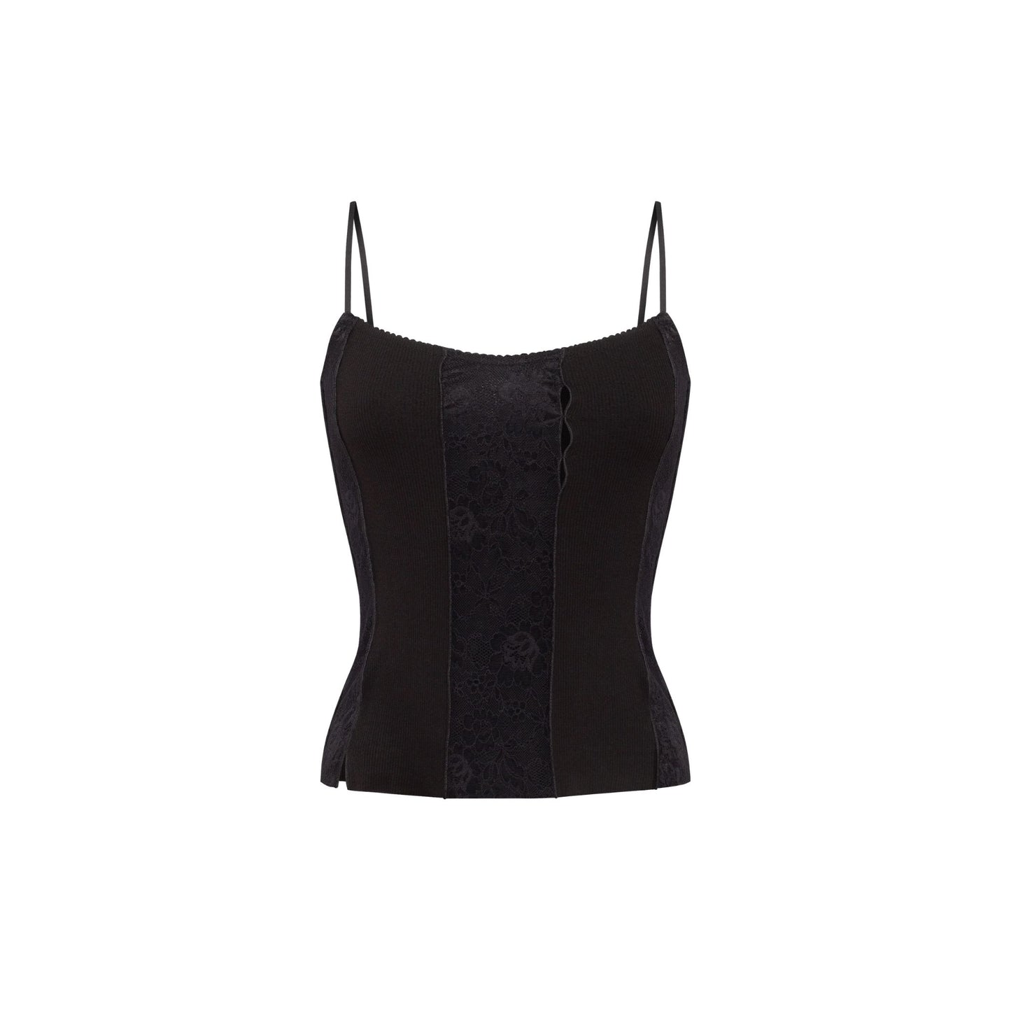 Tank Top with Lace in Black
