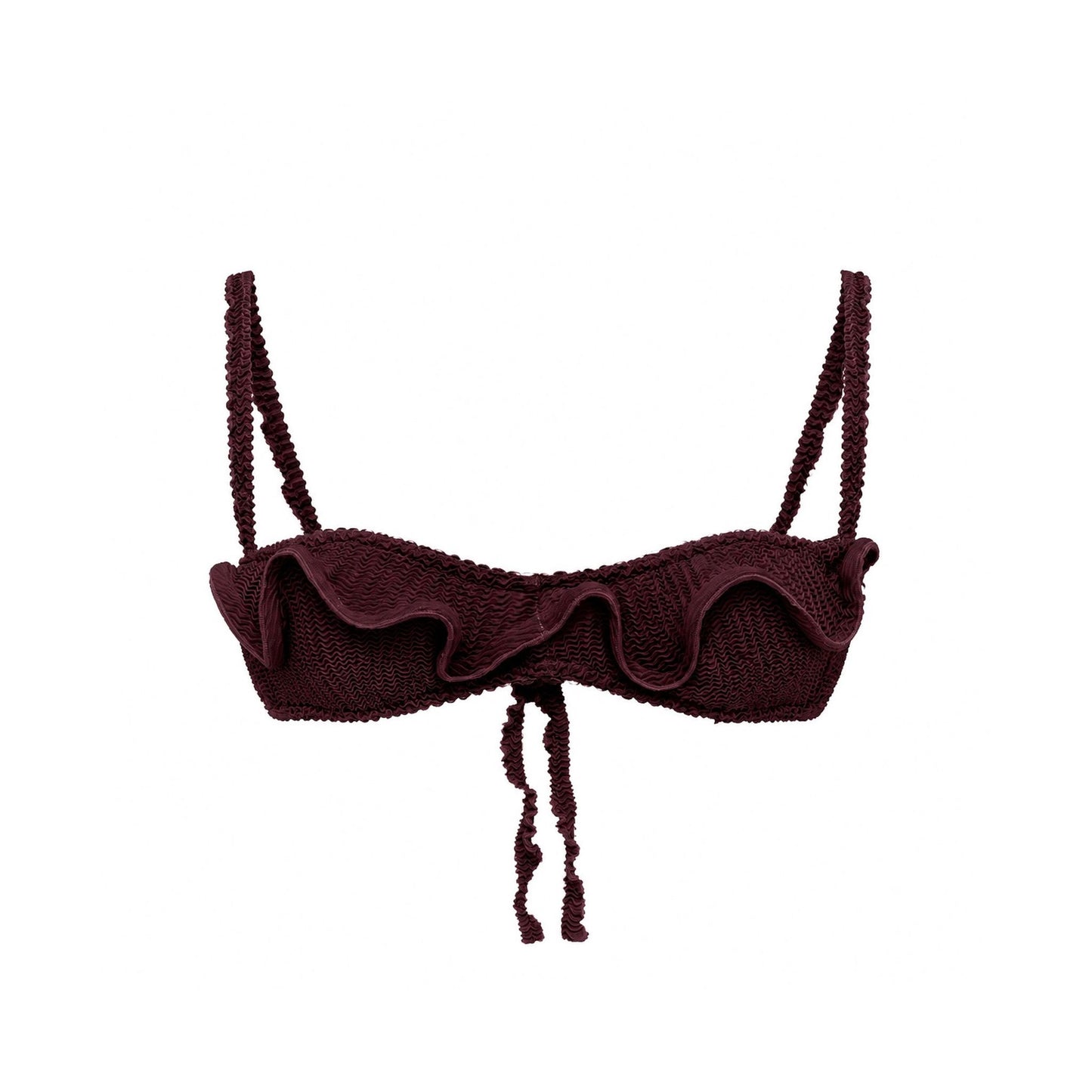 Bikini top with wave in brown