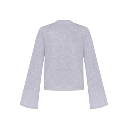 Top with Heart and Swan in Grey