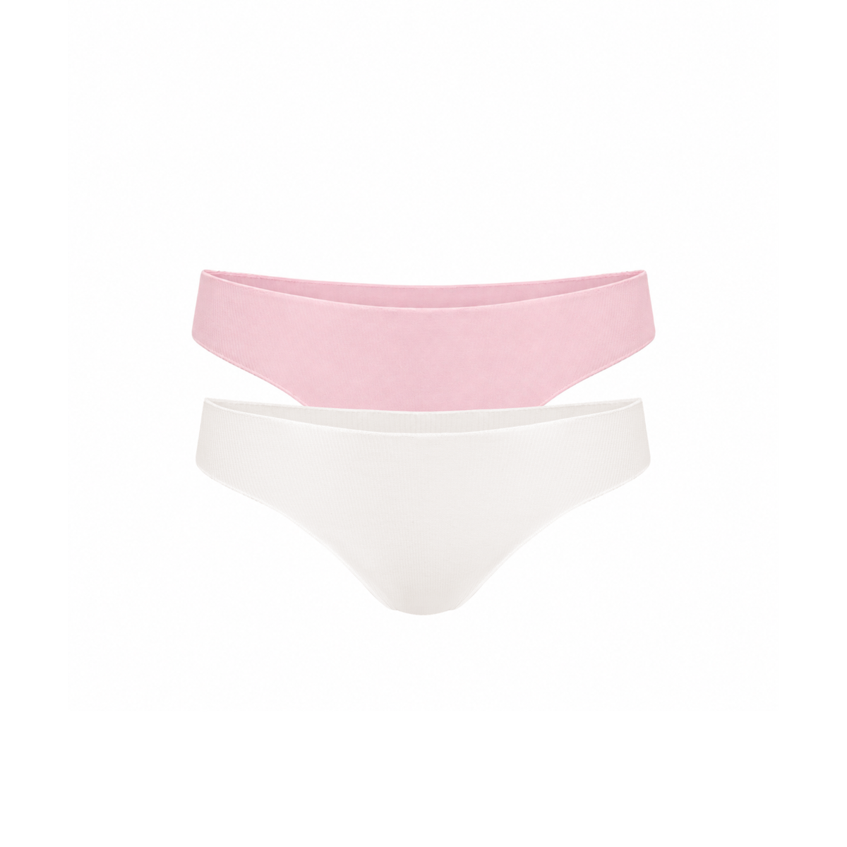 Seamless tanga underwear set, pink and white