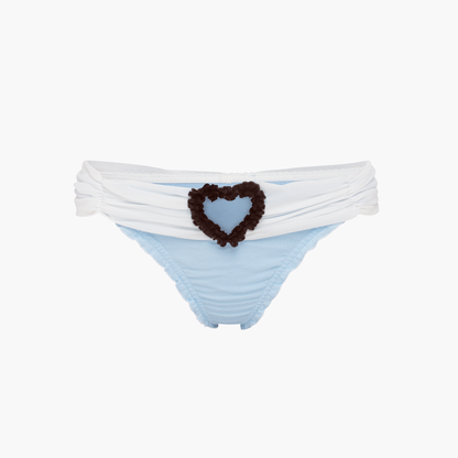 Tanga with Heart and Ruffles in Blue