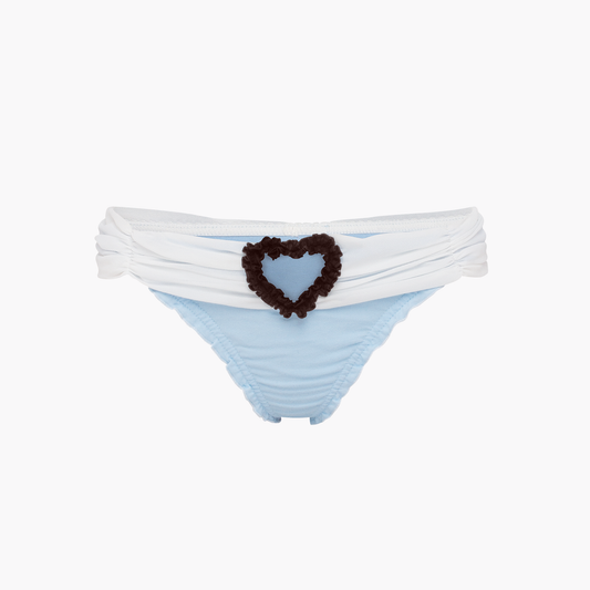 Tanga with Heart and Ruffles in Blue