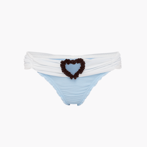 Tanga with Heart and Ruffles in Blue