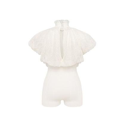 Jumpsuit with Voluminous Bust in White