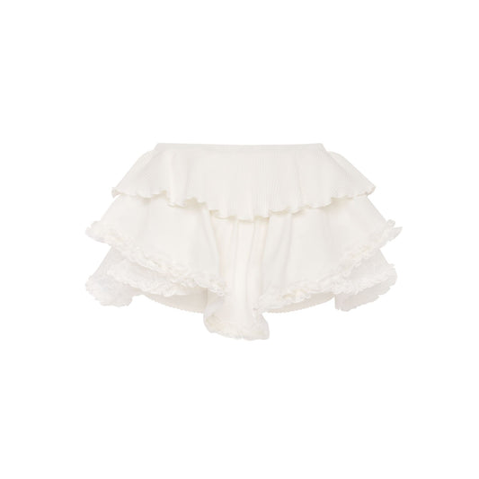 Skort with Lace in White