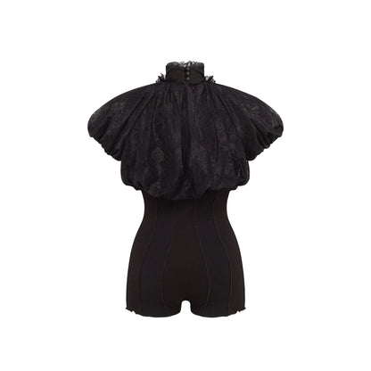 Jumpsuit with Voluminous Bust in Black