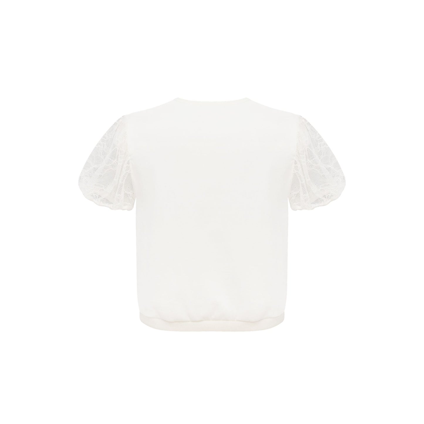T-Shirt with Decorative Cutout in White