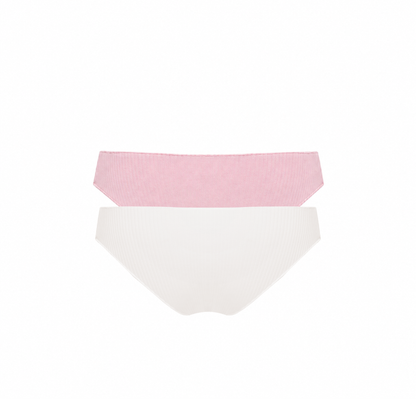 Seamless tanga underwear set, pink and white seamless briefs