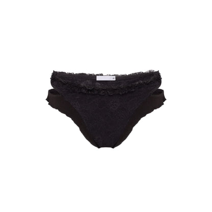 Double Tanga Panties with Lace in Black