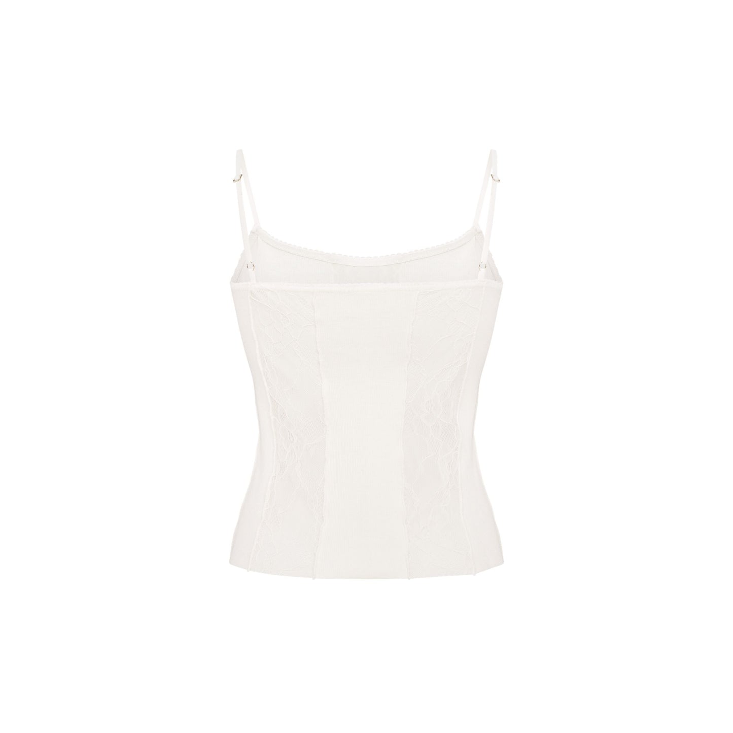 Tank Top with Lace in White
