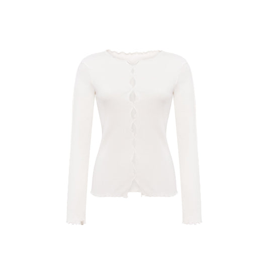 Long-Sleeve with Draping in White