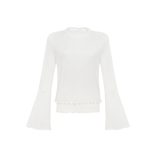 Wavy Long Sleeve in White