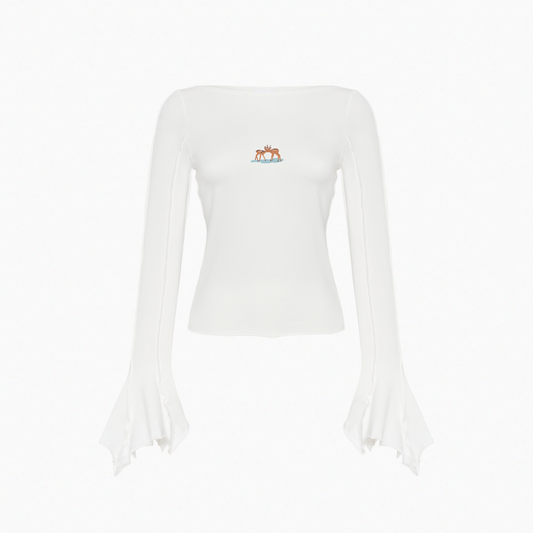 Long-Sleeve with 'Deer' Embroidery