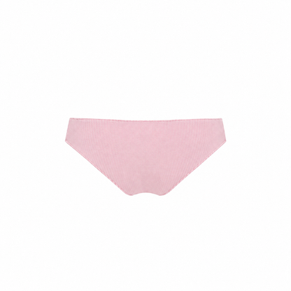 Pink seamless tanga underwear, low-rise cut with smooth, seamless finish