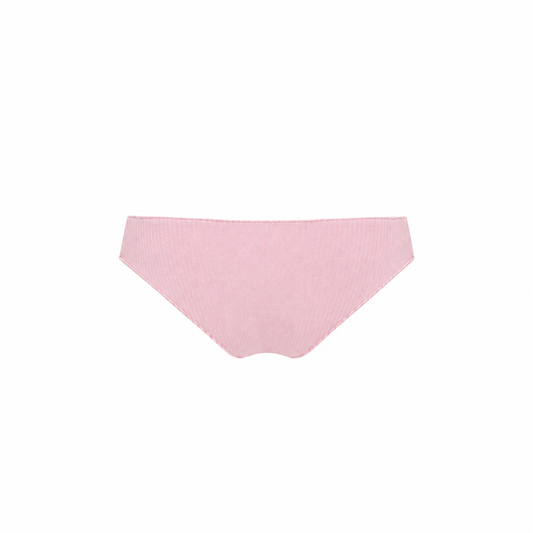 Pink seamless tanga underwear, low-rise cut with smooth, seamless finish