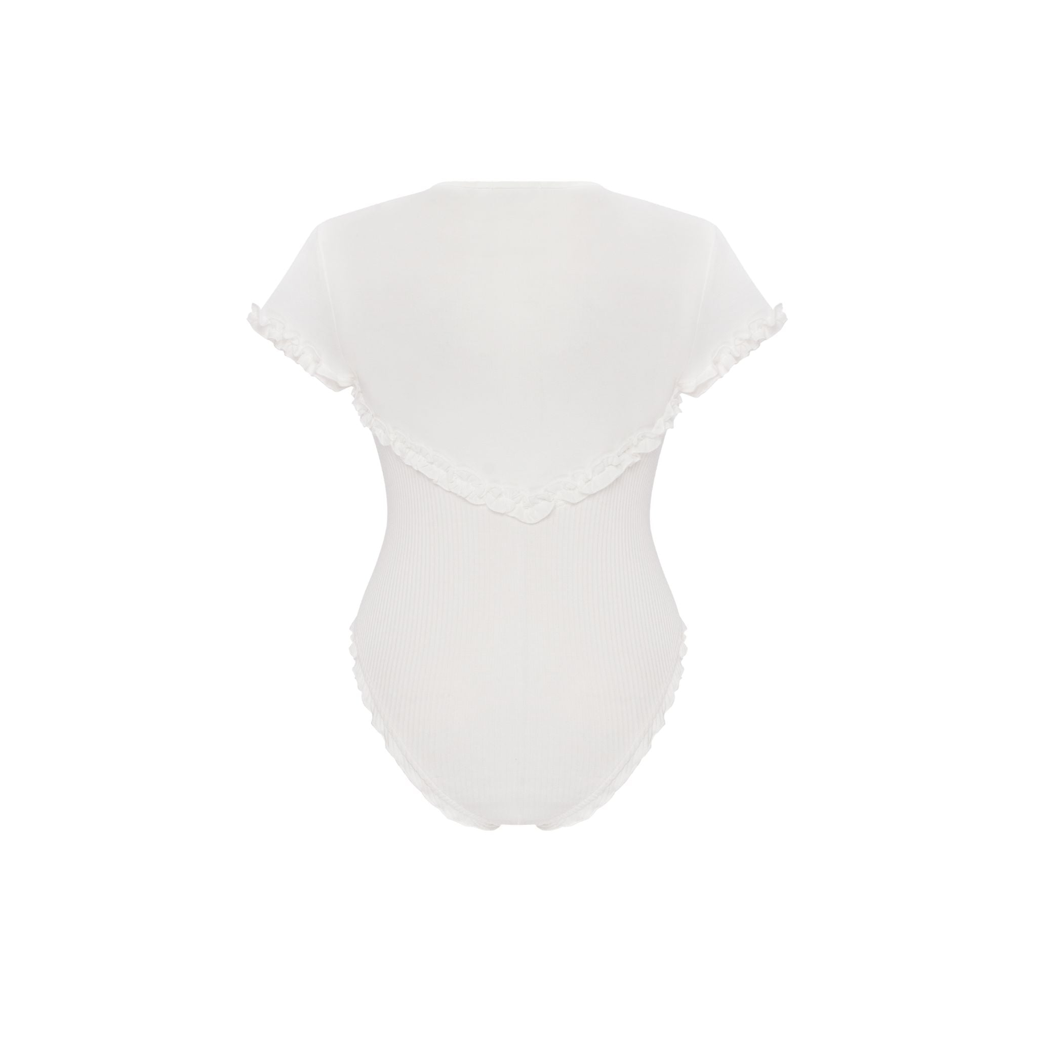 Bodysuit with Heart and Swan in White - Shop Online at LONDI