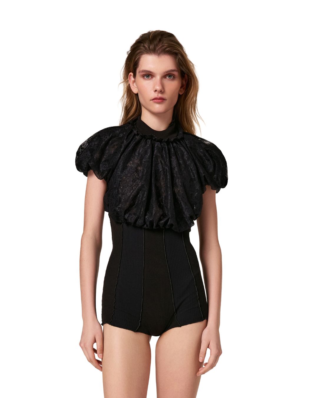 Jumpsuit with Voluminous Bust in Black