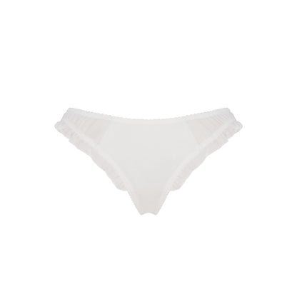 Tanga with Ruffles and Heart in White