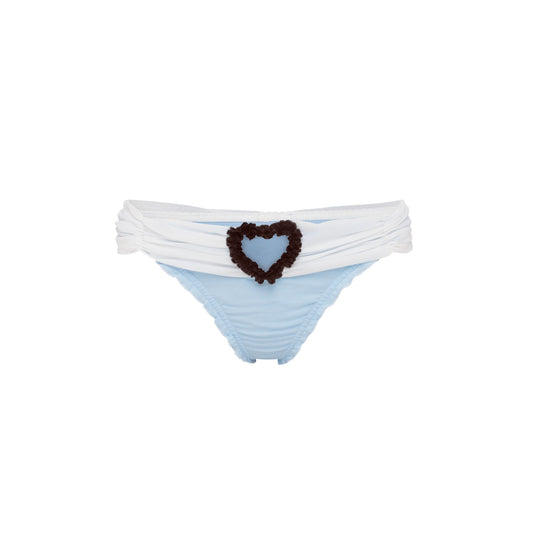Tanga with Heart and Ruffles in Blue