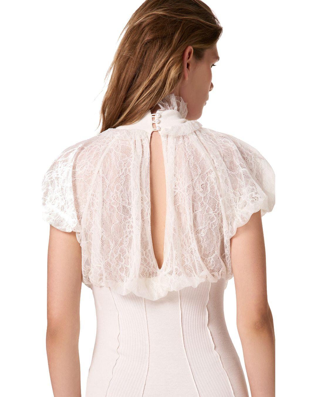 Jumpsuit with Voluminous Bust in White