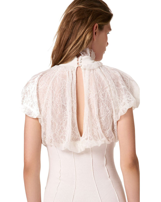 Jumpsuit with Voluminous Bust in White