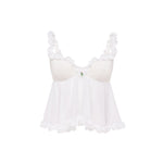 Top with Leaf in White