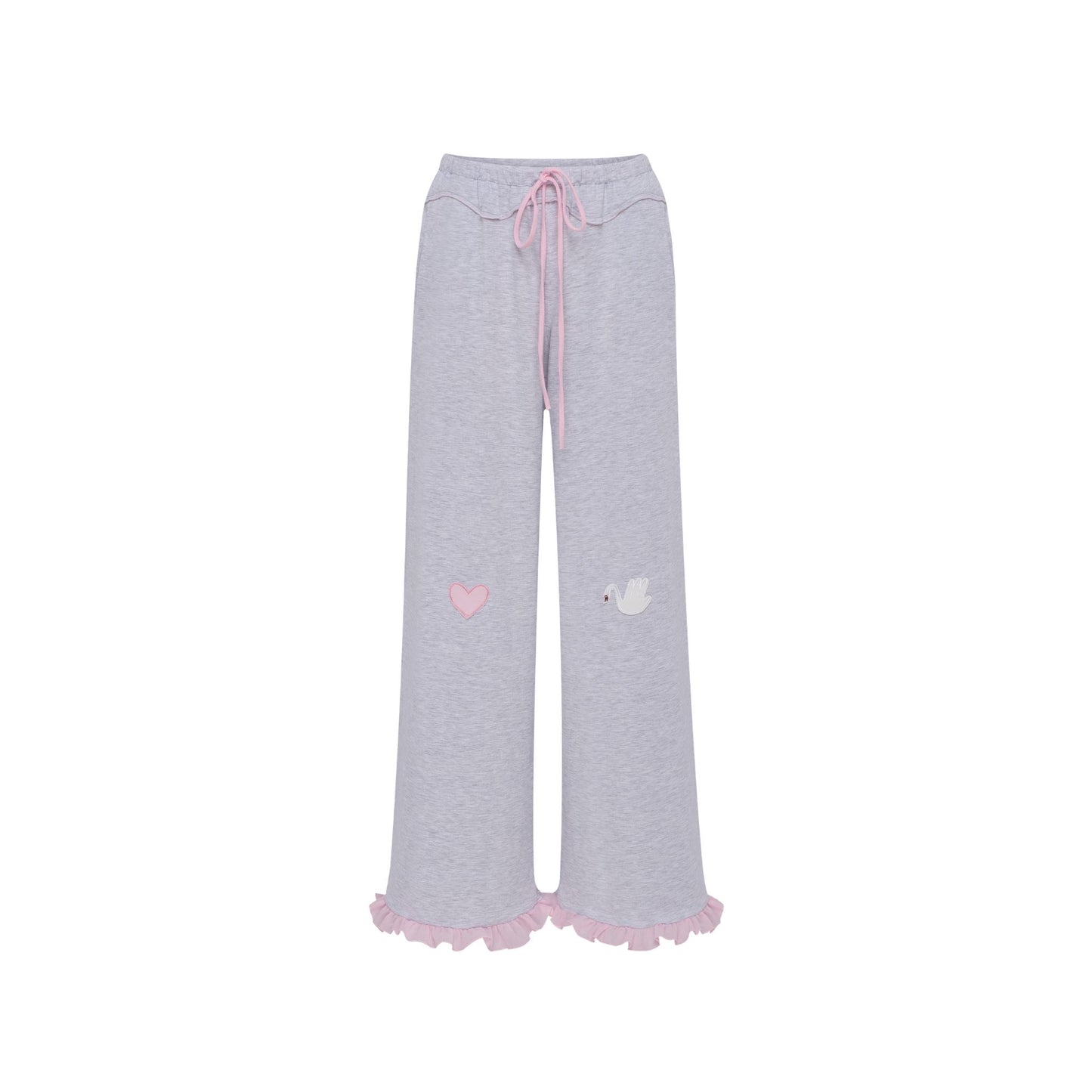 Pants with Heart and Swan in Grey