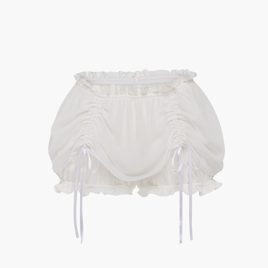 Shorts with Bows in White