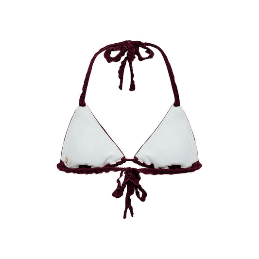 Bikini top with ties in brown