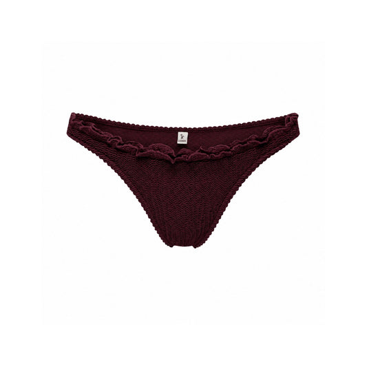 Bikini bottoms with ruffle in brown