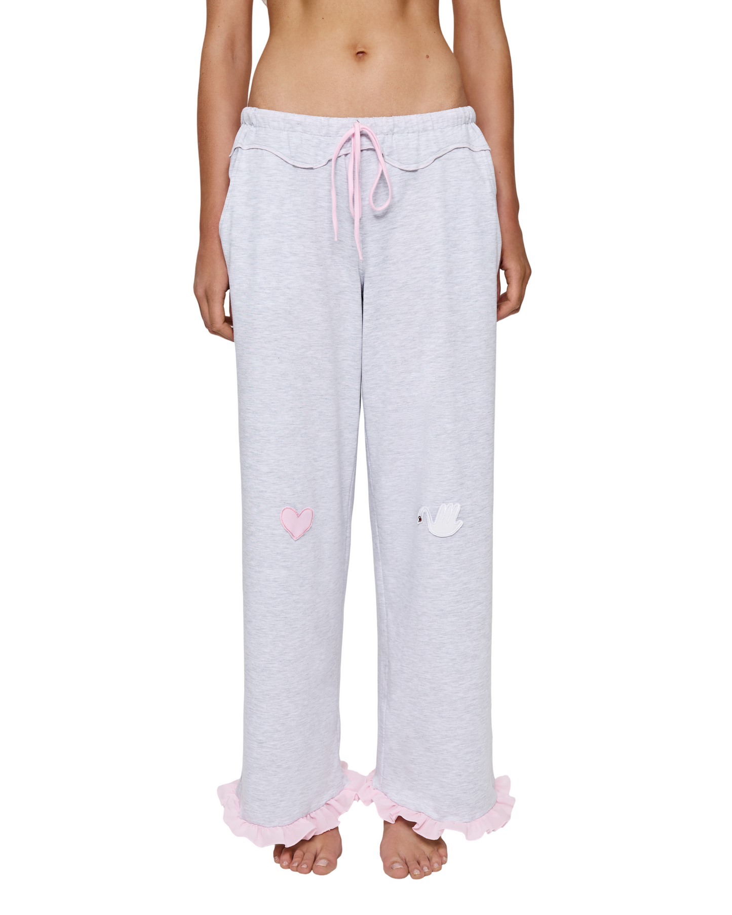 Pants with Heart and Swan in Grey