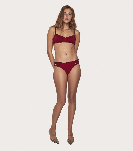 Wavy Tanga in Burgundy