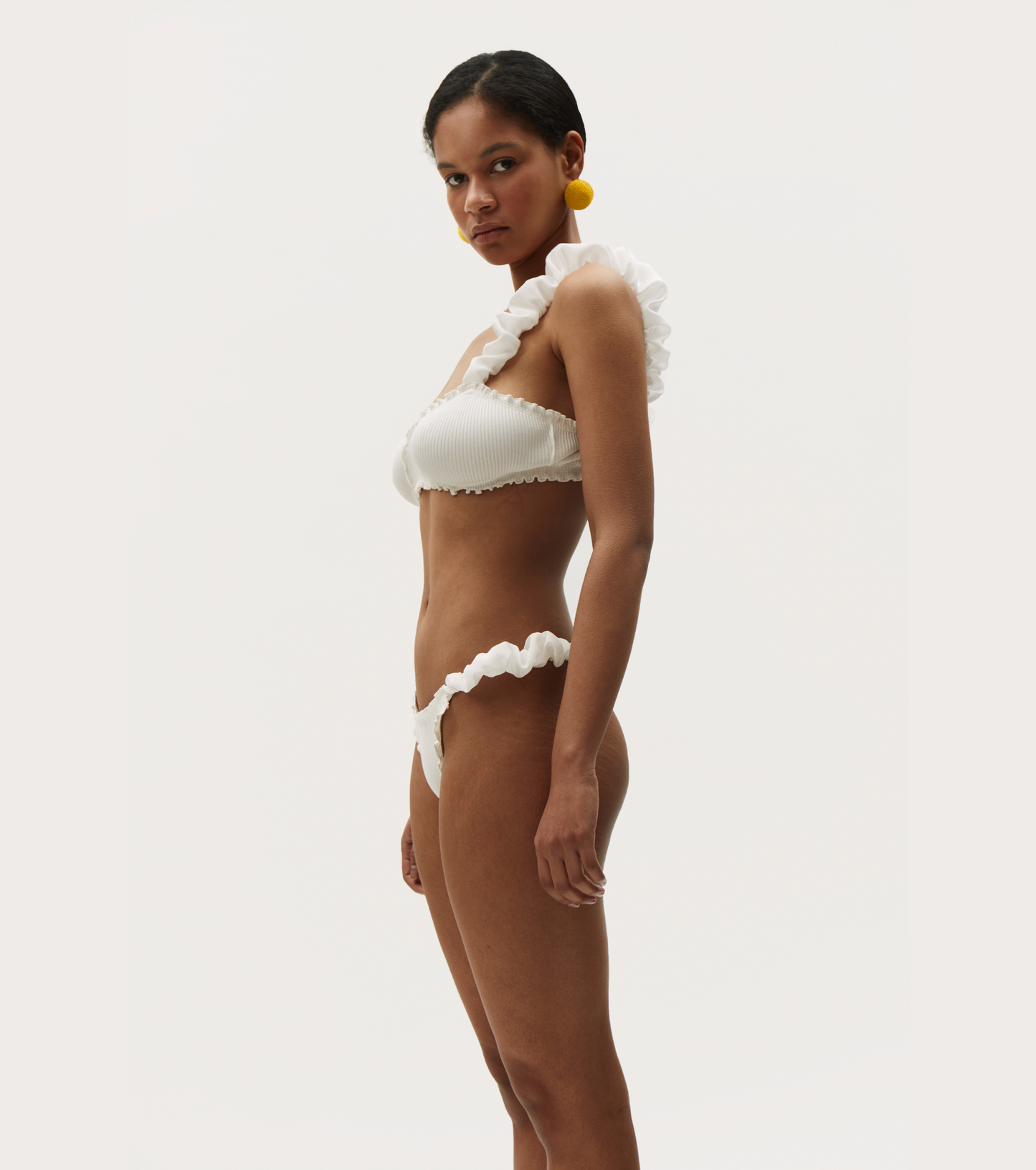 Tanga with Frills in White