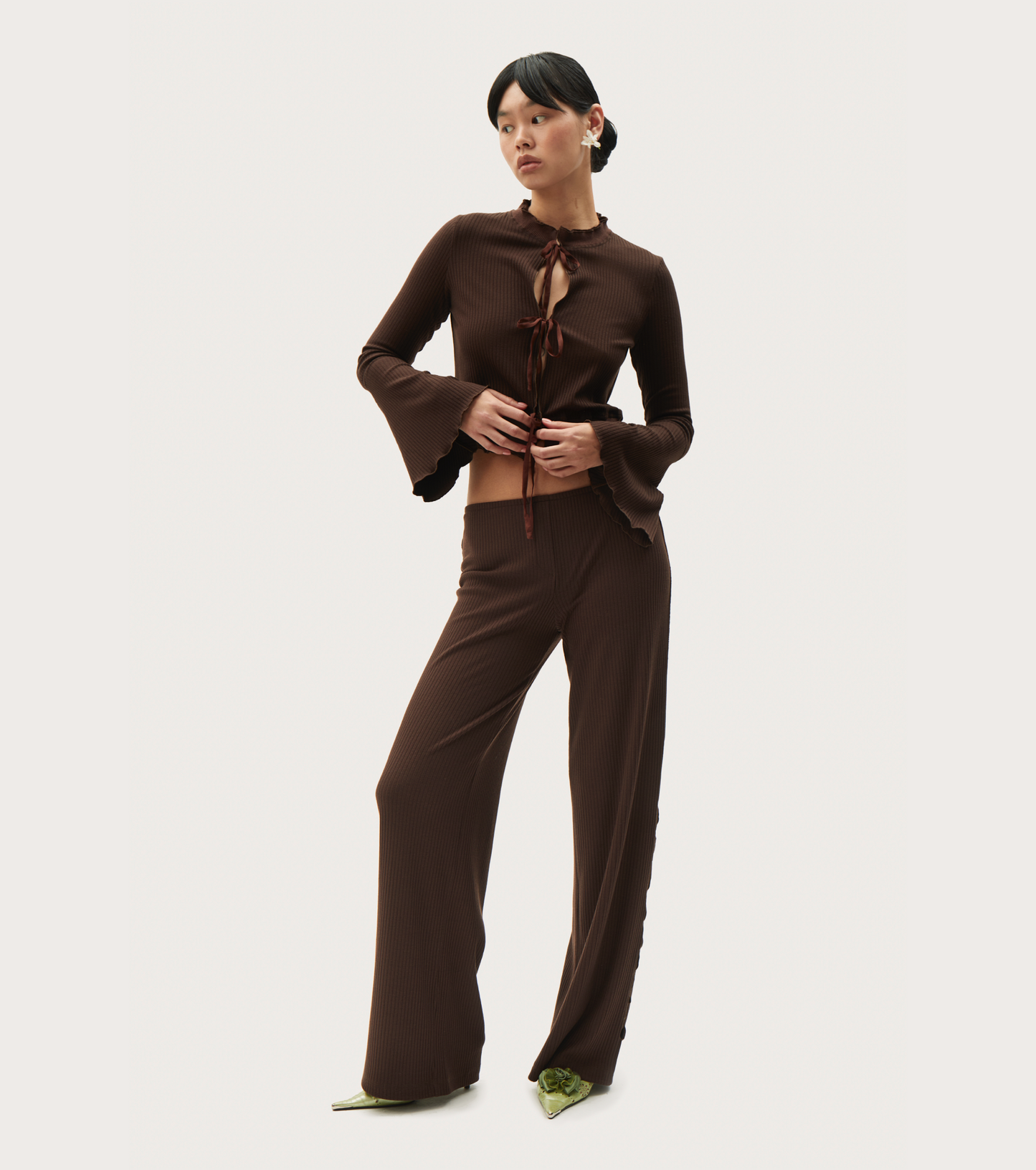 Cardigan with Ties and Pajama Pants Bundle
