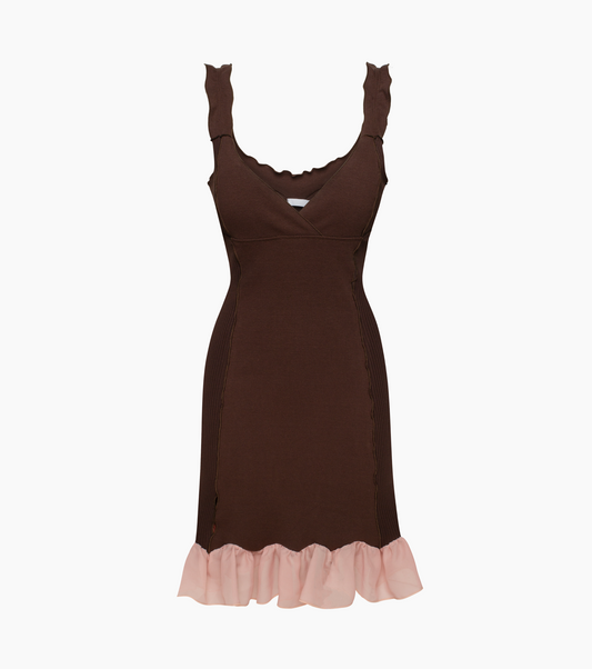 Dress with Skirt in Brown