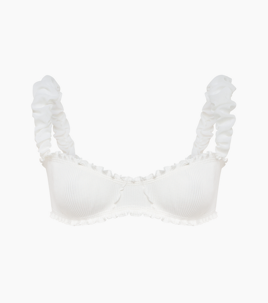 Bralette with Frills in White