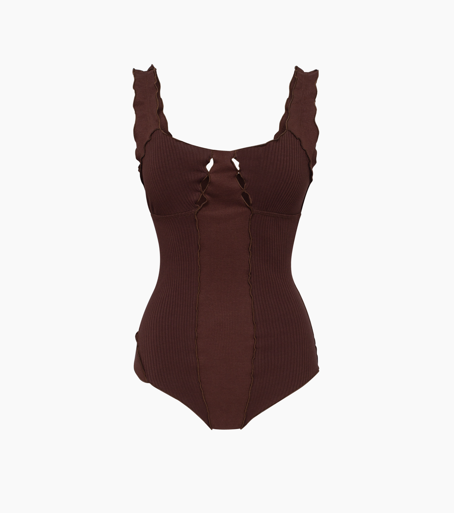 Wavy Bodysuit in Brown