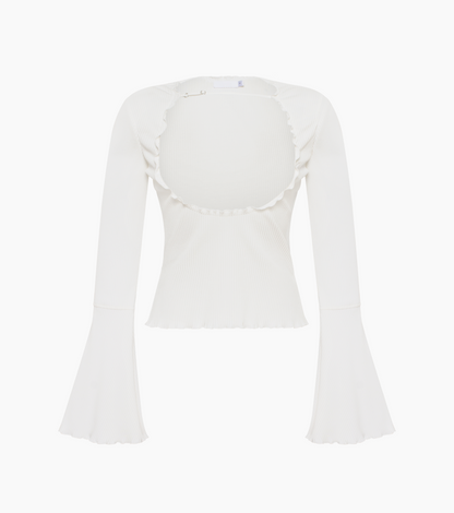 Open-chest Sweater in White