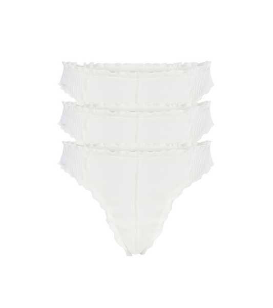 Thong in White 3 Pcs Set