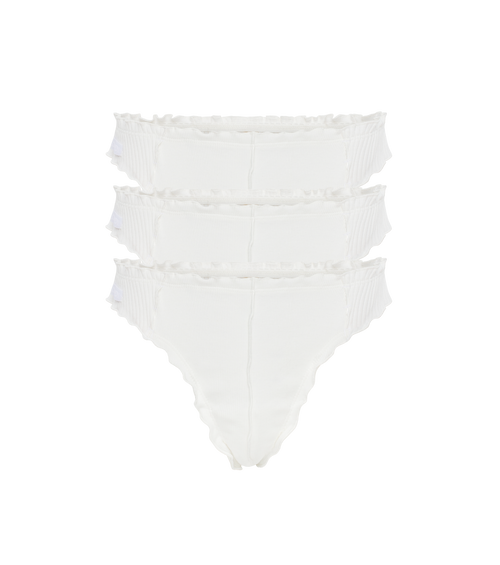 Thong in White 3 Pcs Set