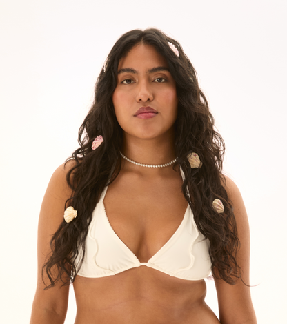 Bikini Top with Ties in White