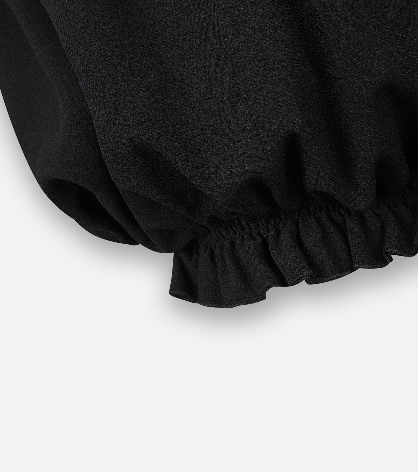 Micro Shorts with Ruffles in Black