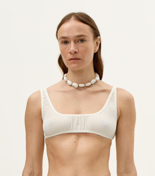 Bralette with Viscose in White